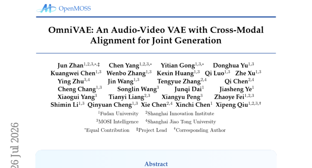 OmniVAE: 一种跨模态对齐的音频-视频 VAE 用于联合生成