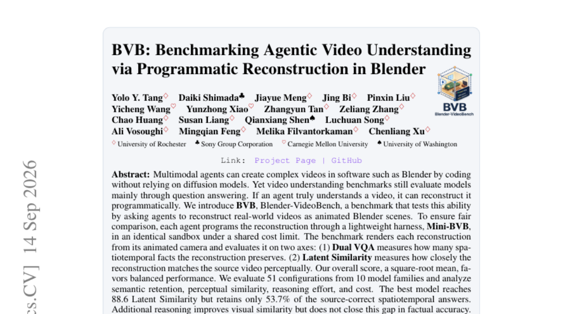 BVB: 通过 Blender 中的程序化重建对智能体视频理解进行基准测试