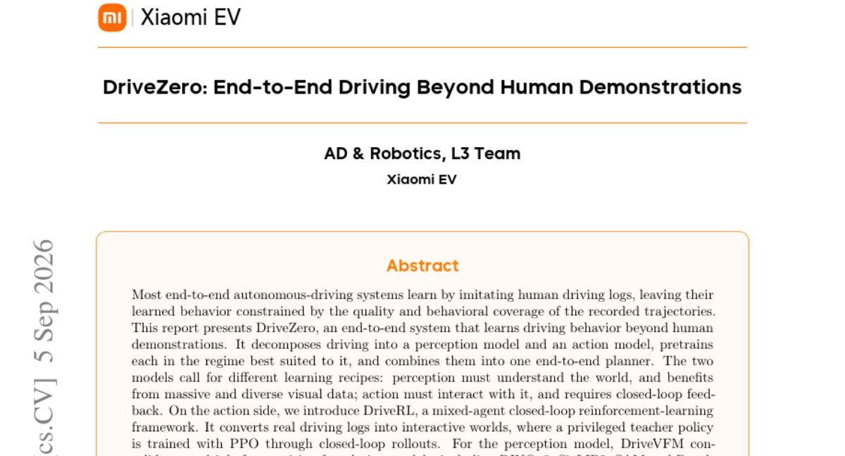 DriveZero: 超越人类演示的端到端驾驶