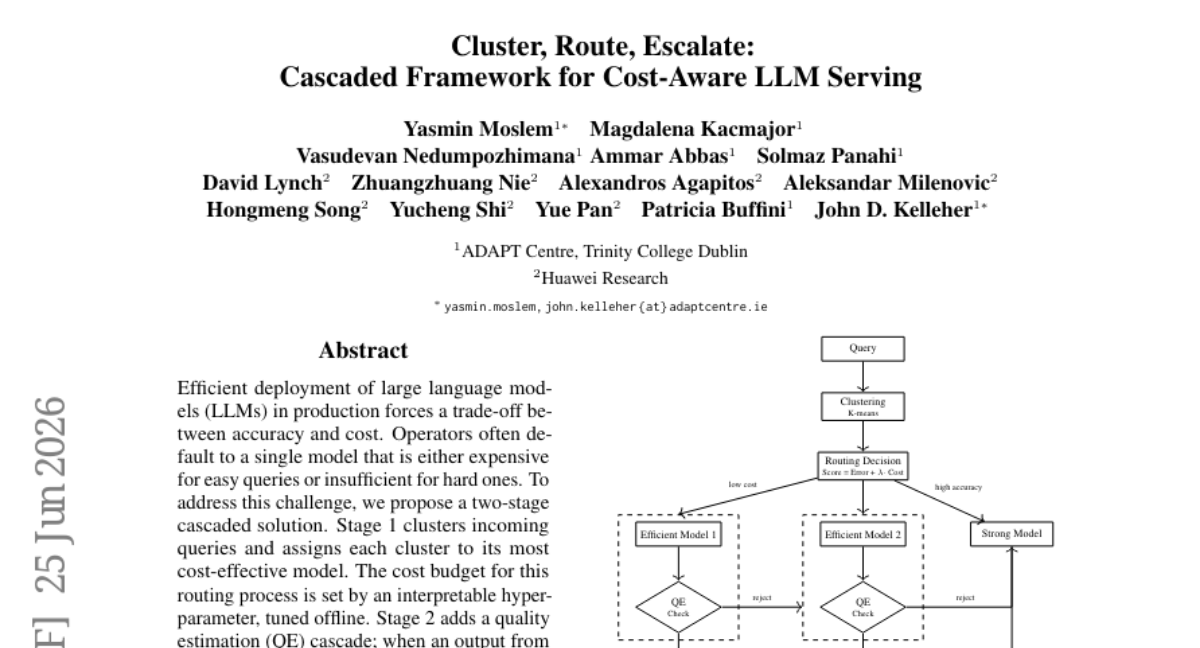 Cluster, Route, Escalate: 面向成本感知的LLM服务的级联框架