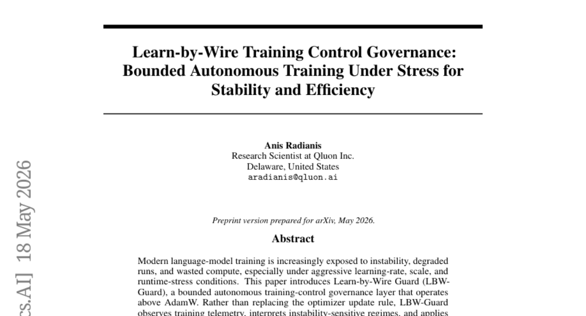Learn-by-Wire 训练控制治理：面向稳定性与效率的压力下有界自主训练