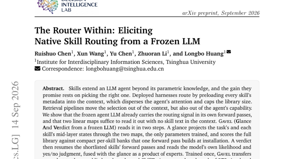 内在的路由器:从冻结 LLM 中引出原生技能路由