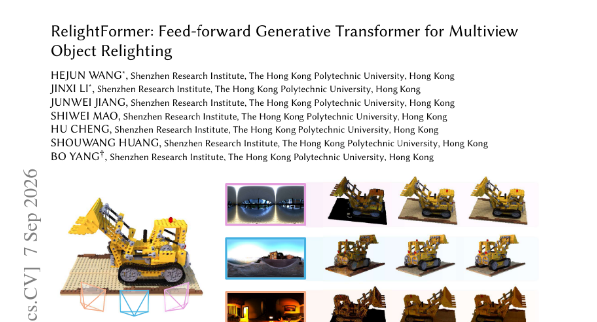 RelightFormer: 面向多视图物体重光照的前馈生成式 Transformer