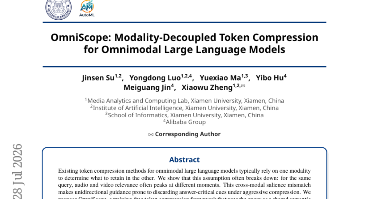 OmniScope: 面向全模态大语言模型的模态解耦Token压缩