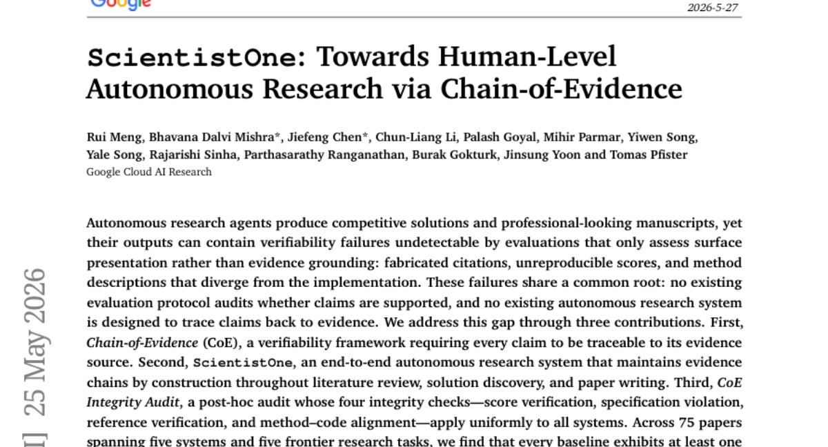 ScientistOne: 迈向通过证据链实现人类级自主研究