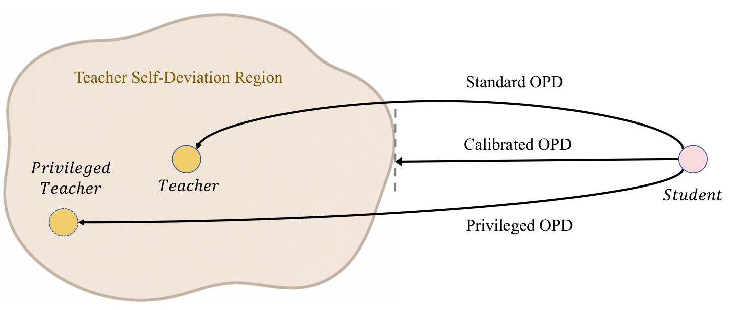 为 On-Policy Distillation 校准 Teacher--Student 差异