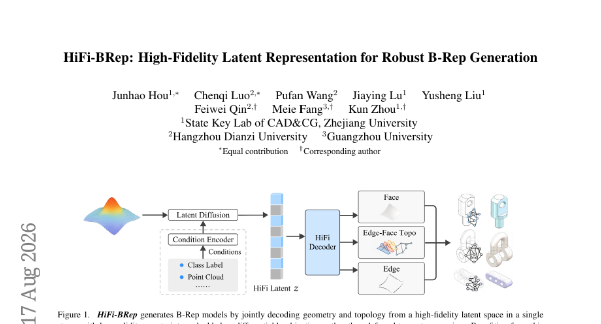 HiFi-BRep: 面向鲁棒B-Rep生成的高保真潜在表示