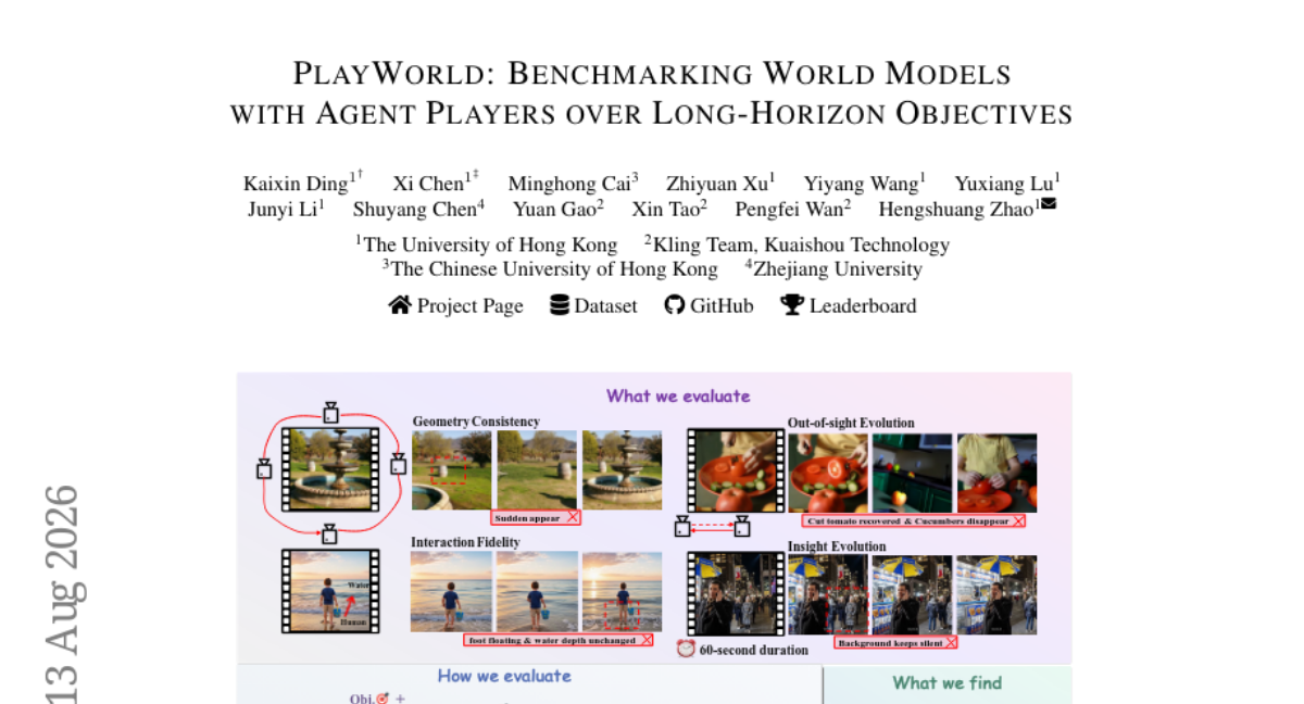 PlayWorld：基于智能体玩家面向长时程目标的世界模型基准测试