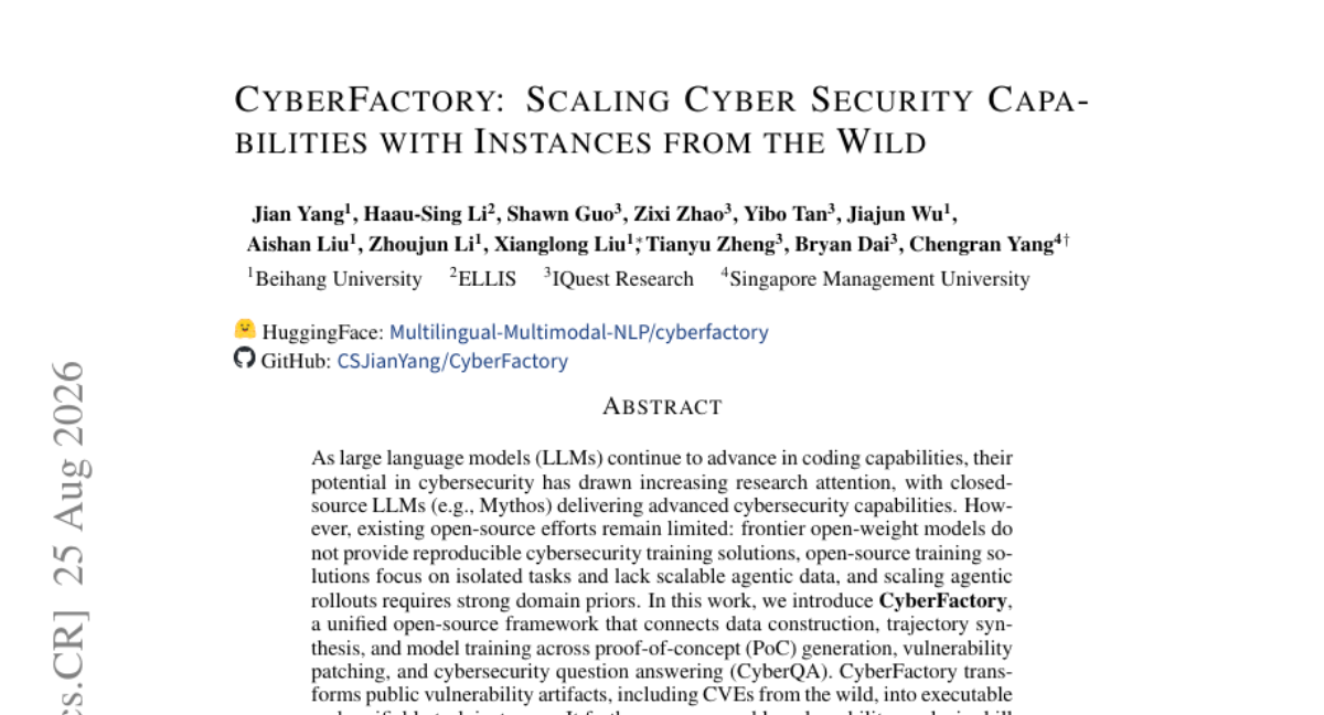CyberFactory: 利用野外实例扩展网络安全能力