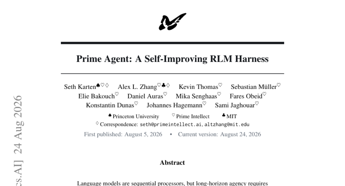 Prime Agent: 自我改进的 RLM Harness