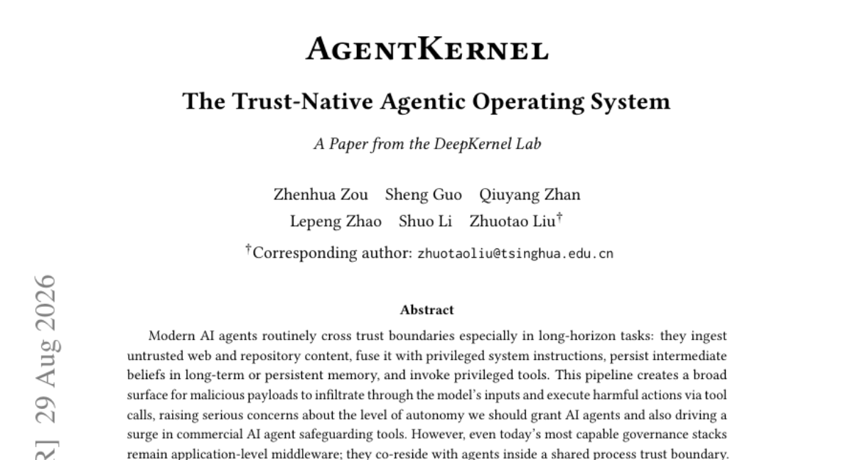 AgentKernel：信任原生的智能体操作系统
