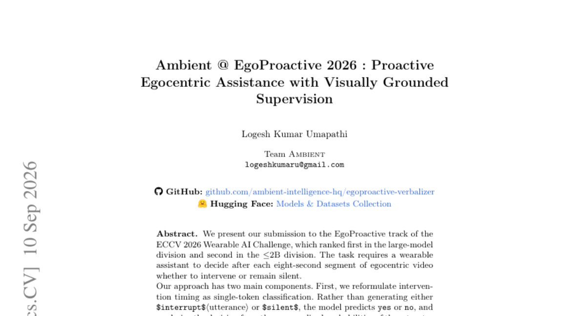 Ambient @ EgoProactive 2026：基于视觉 grounding 监督的主动式第一人称辅助
