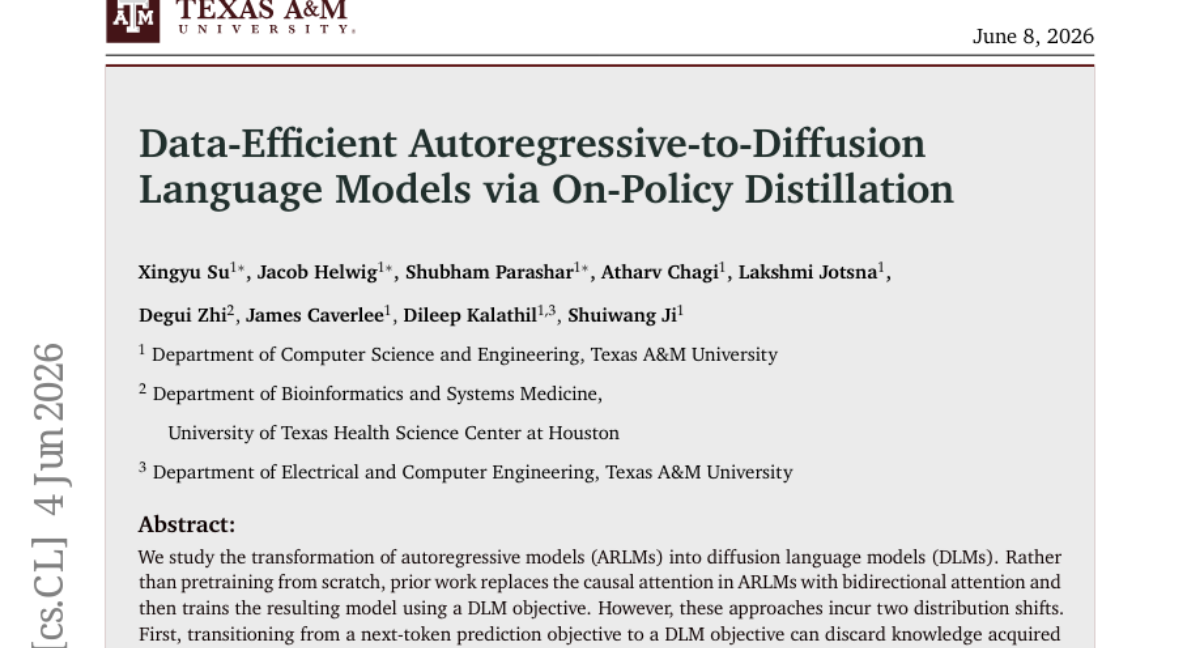 Data-Efficient Autoregressive-to-Diffusion Language Models via On-Policy Distillation