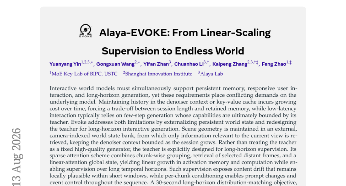 Alaya-EVOKE: 从线性扩展监督到无尽世界