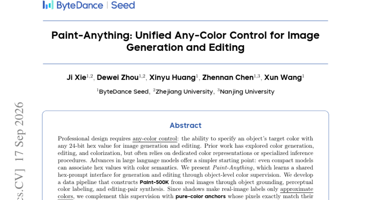 Paint-Anything：面向图像生成与编辑的统一任意颜色控制