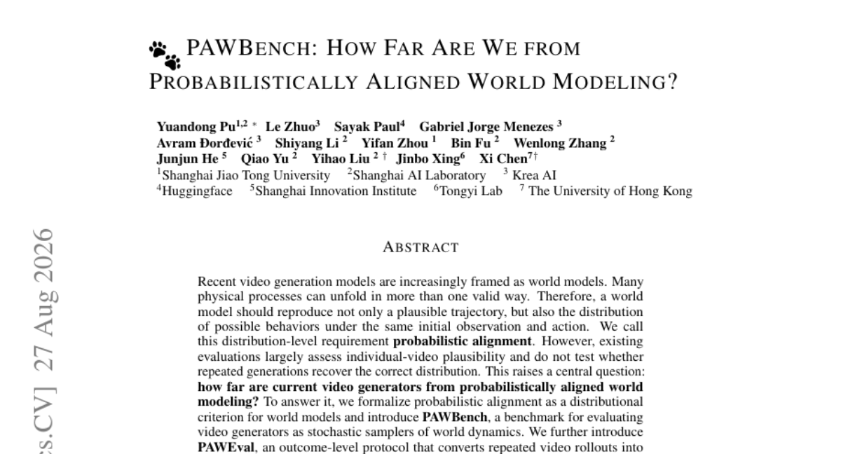 PAWBench: 我们距离概率对齐的世界建模还有多远?