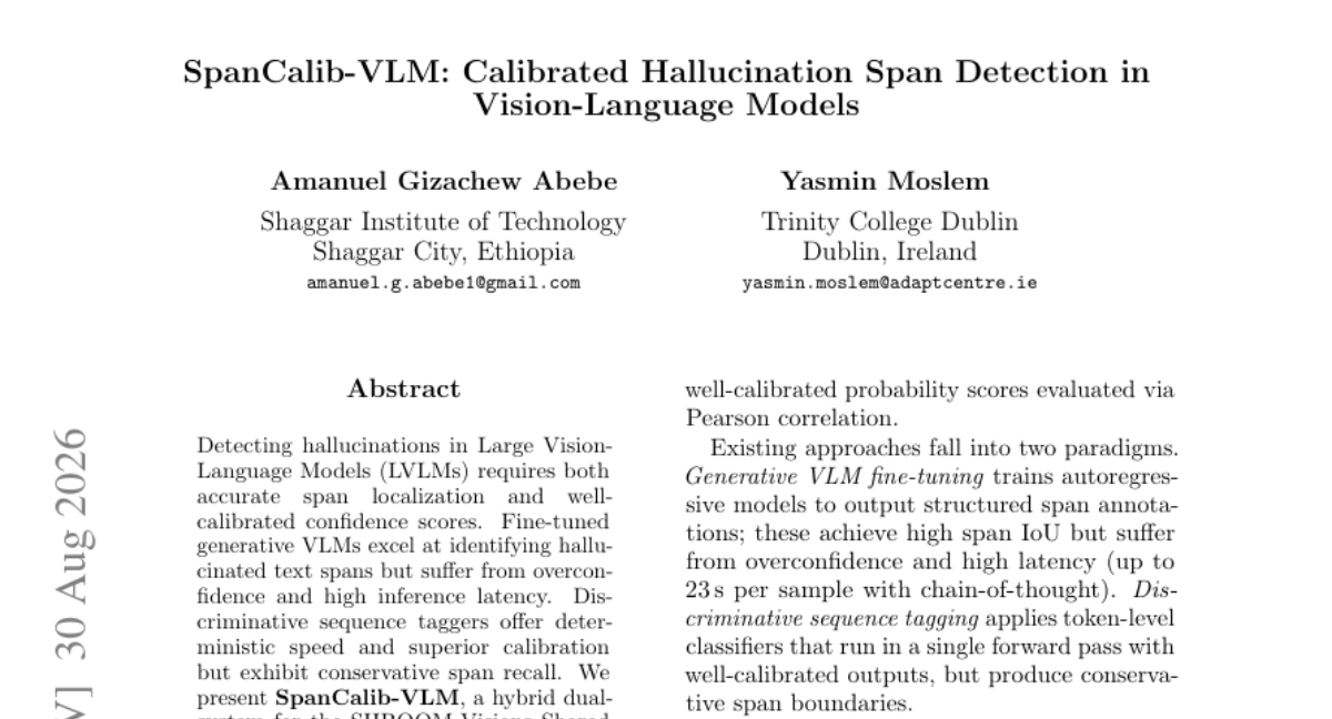 SpanCalib-VLM: 视觉语言模型中的校准幻觉跨度检测