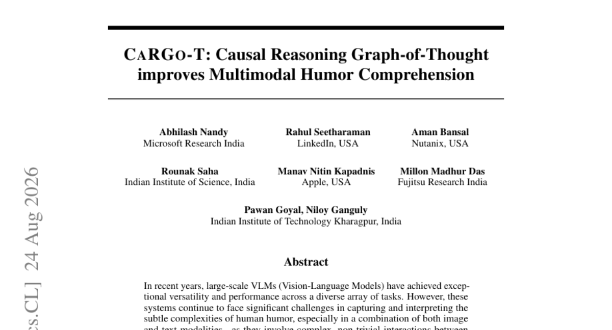 CaRGo-T: Causal Reasoning Graph-of-Thought 提升多模态幽默理解