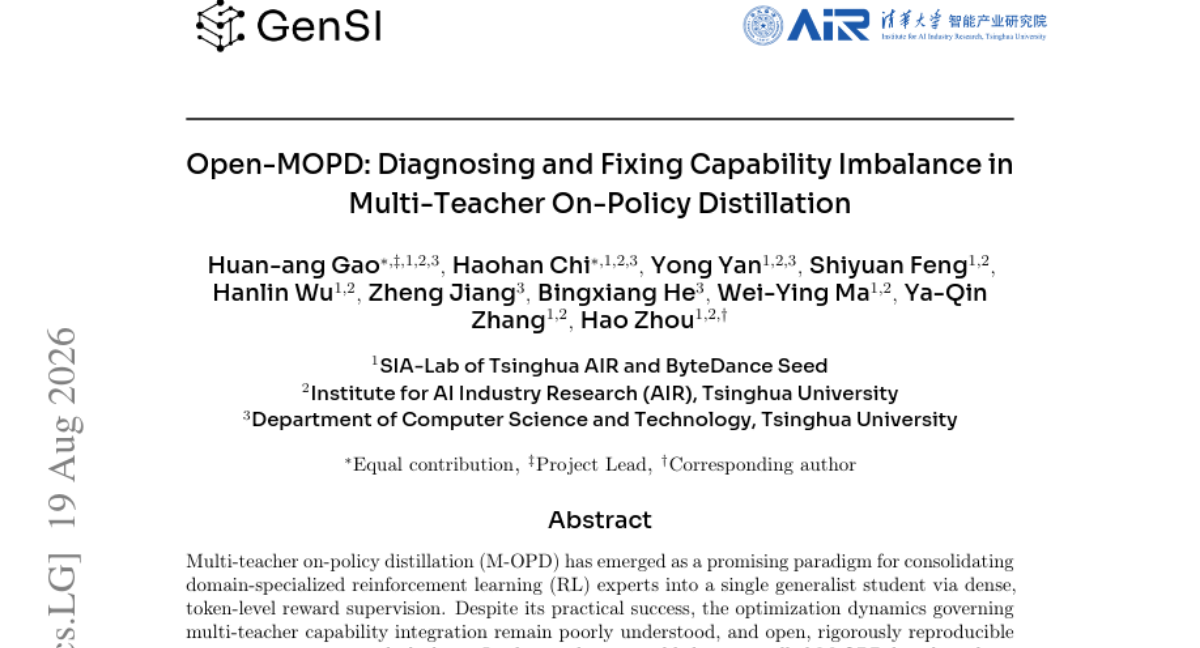Open-MOPD: 诊断与修复多教师在线策略蒸馏中的能力失衡