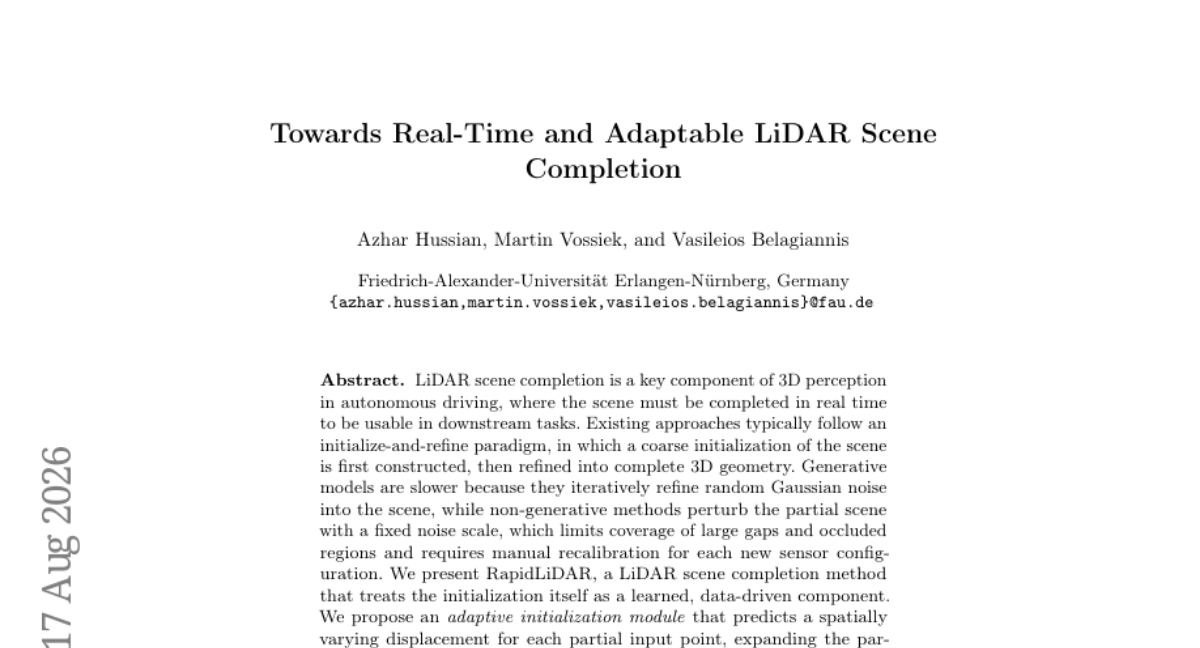 面向实时且自适应的 LiDAR 场景补全