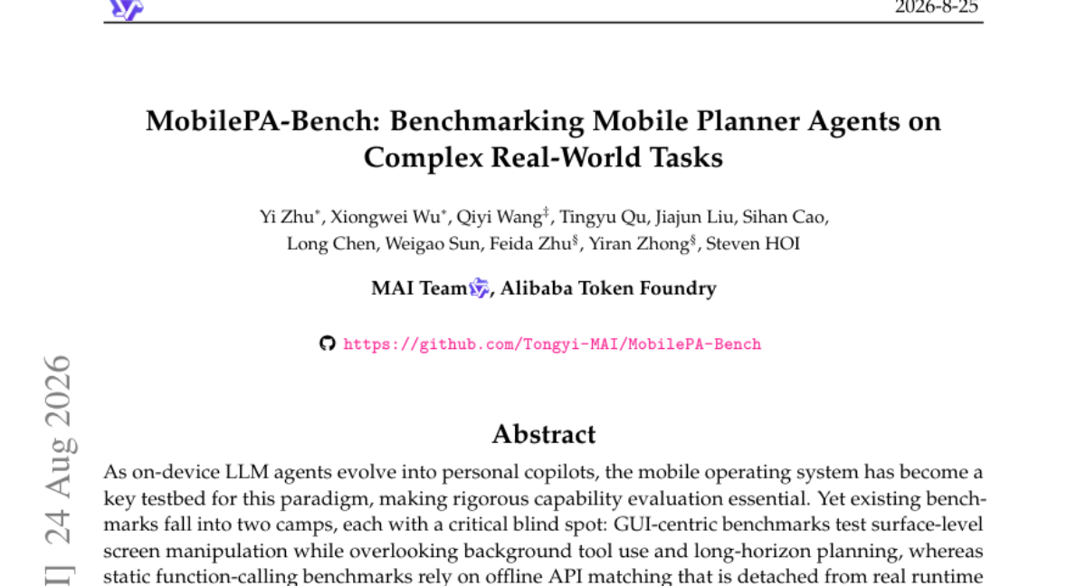 MobilePA-Bench：面向复杂现实任务的移动规划体基准测试