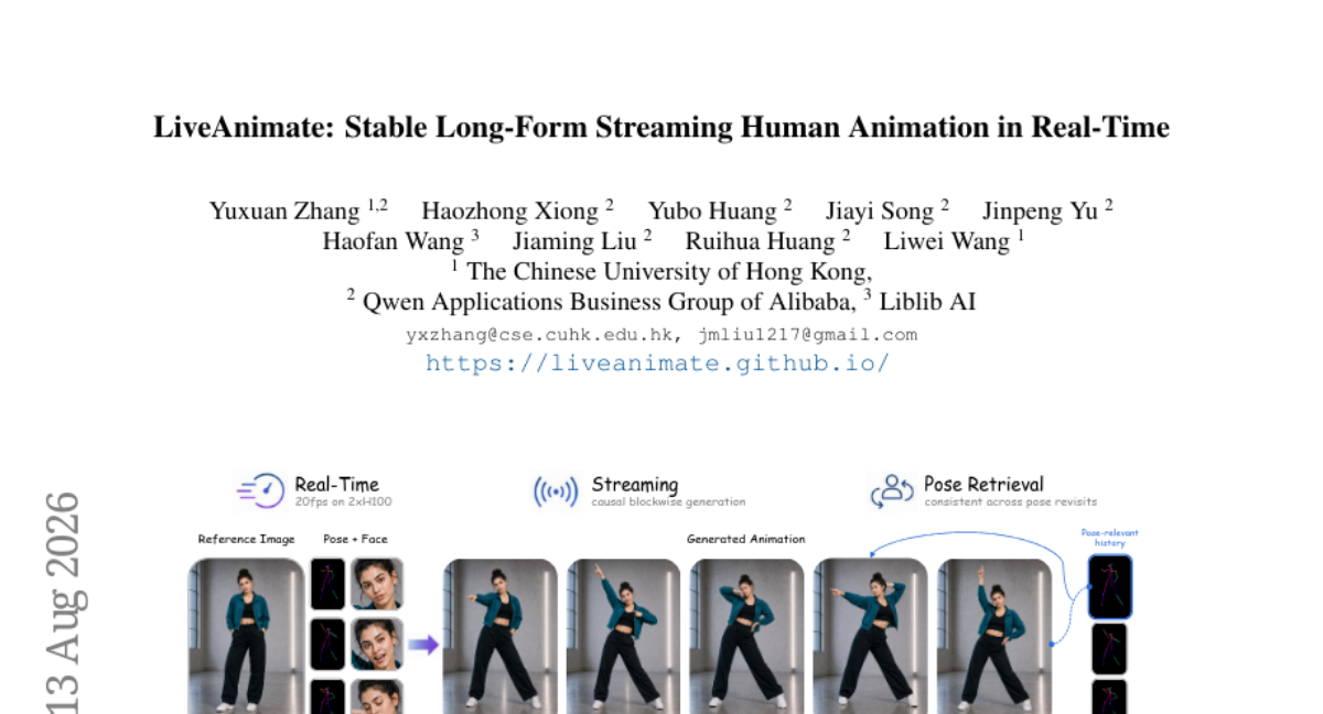 LiveAnimate: 实时稳定长时流式人体动画