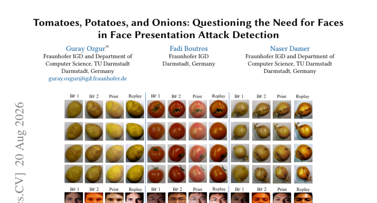 Tomatoes, Potatoes, and Onions: Questioning the Need for Faces in Face Presentation Attack Detection（番茄、土豆和洋葱：质疑人脸呈现攻击检测
