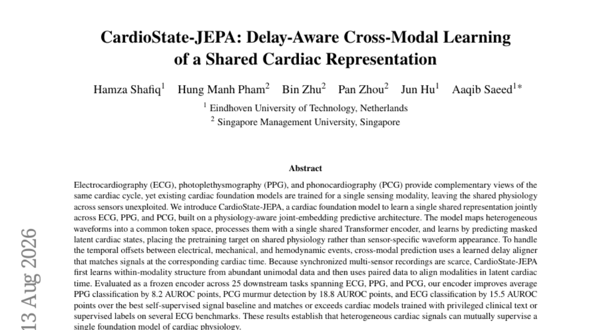 CardioState-JEPA: 延迟感知的跨模态学习共享心脏表征
