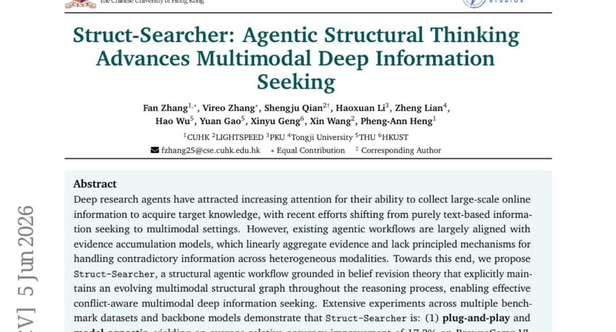 Struct-Searcher: Agentic结构思维推动多模态深度信息搜索