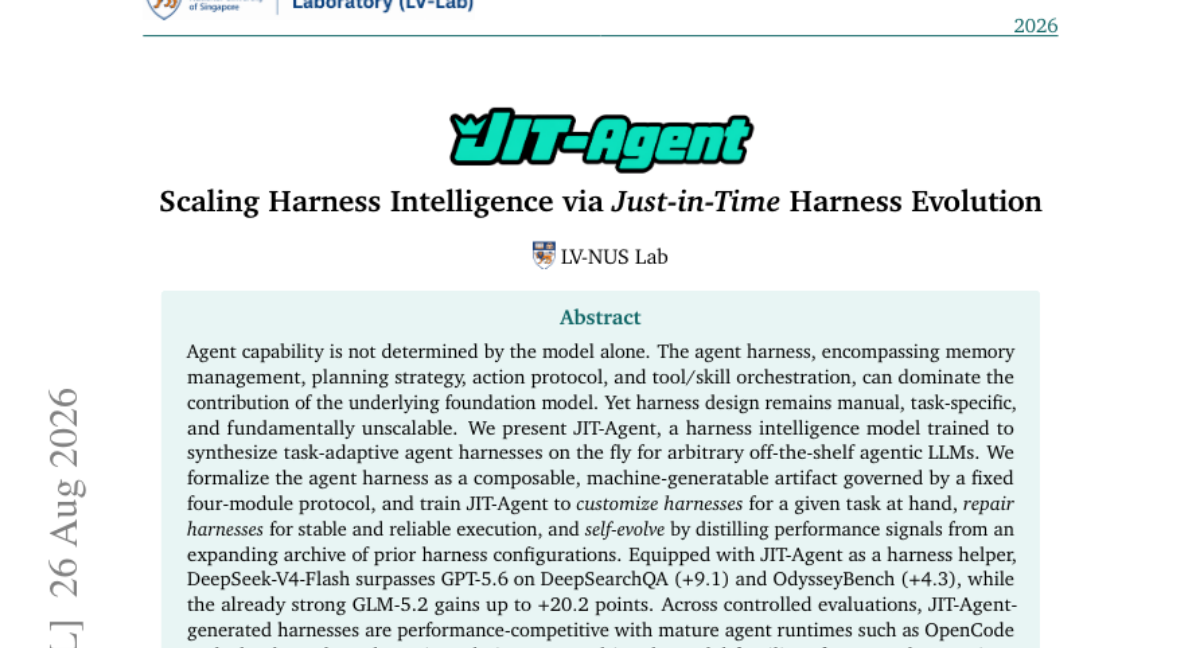 JIT-Agent: 通过即时 Harness 进化扩展 Harness 智能