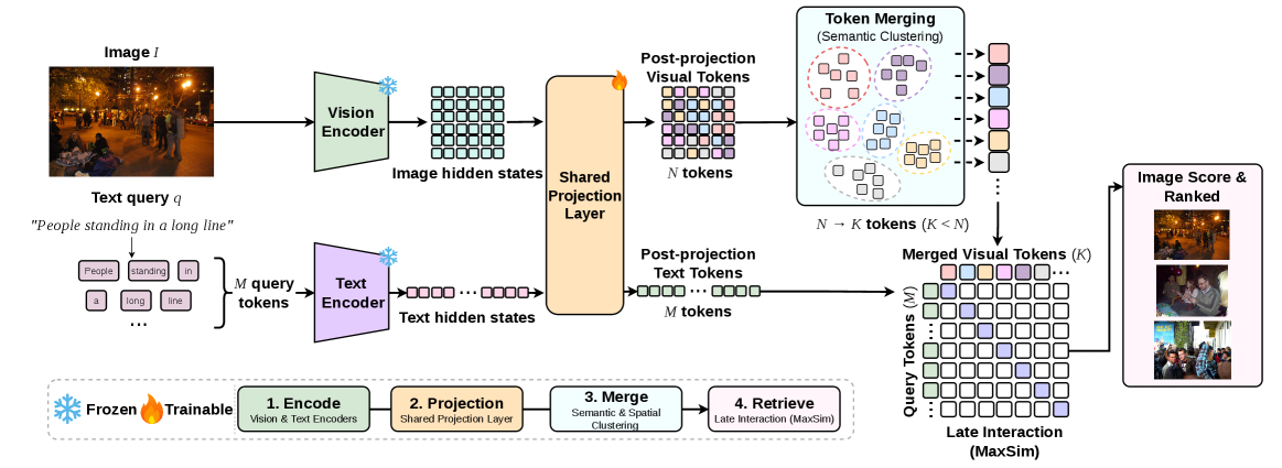 所有视觉标记都同等重要吗？面向视觉-语言检索的Object-Evidence Preserving Token Merging