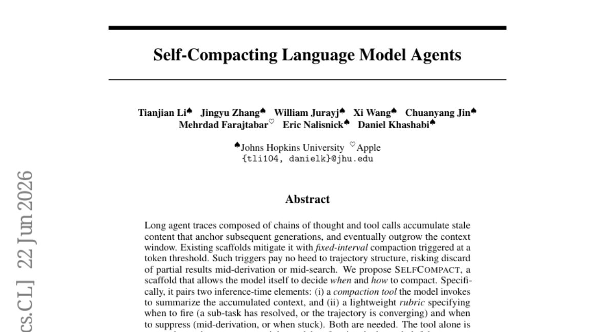 Self-Compacting 语言模型代理