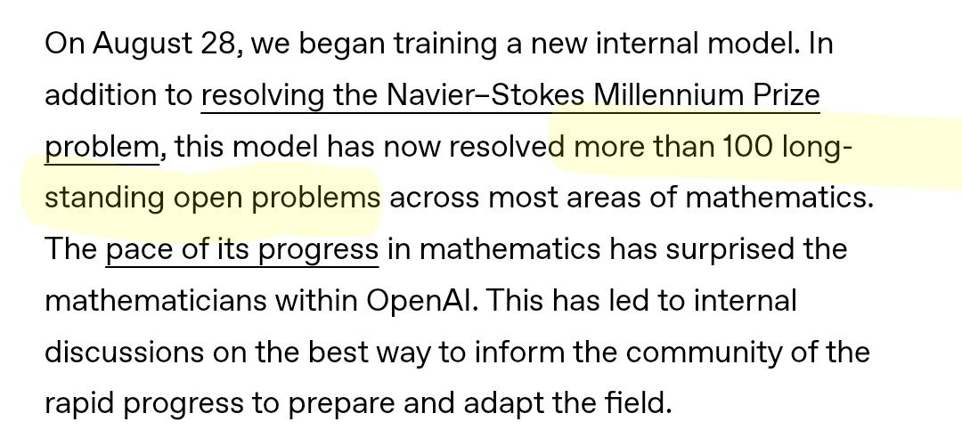OpenAI 内部未命名模型据称解决数学各领域 100 多个长期开放问题