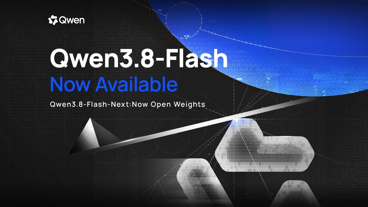 阿里发布Qwen3.8-Flash多模态MoE，低成本高性能，开放权重。