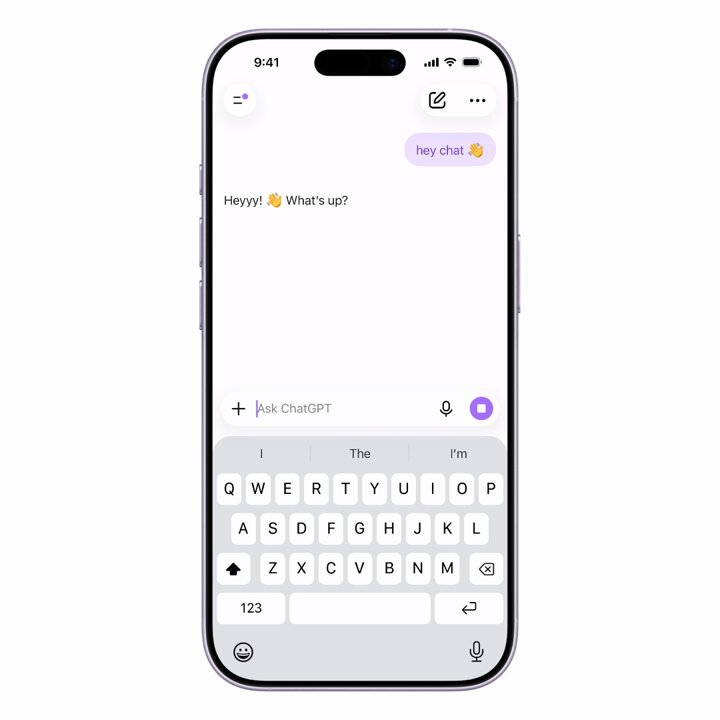 ChatGPT iOS新发送动画：消息与附件从输入框平滑变形飞入聊天