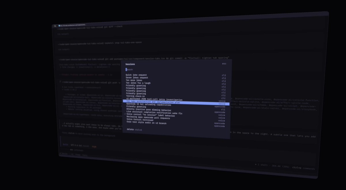 在opencode TUI中摆弄标签页