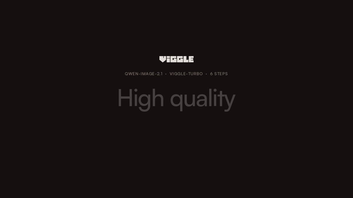 Qwen-Image-2.1-viggle-turbo v0.2 发布,6 步出图,比 40 步版快约 5 倍。