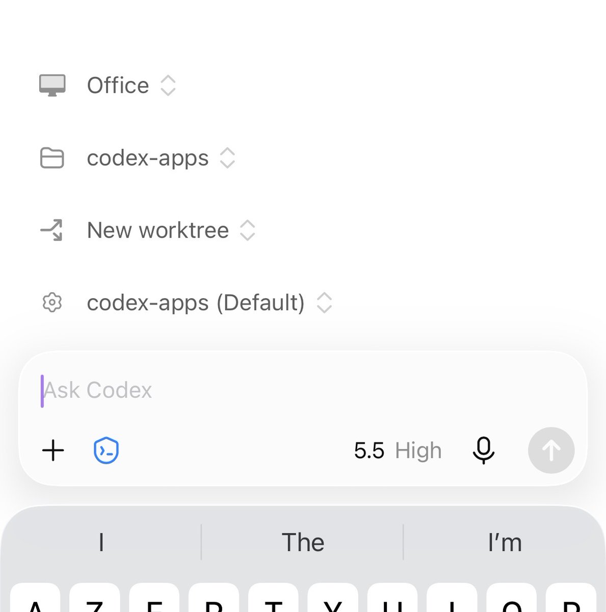 Codex Mobile更新支持在工作树上创建线程并选择git分支