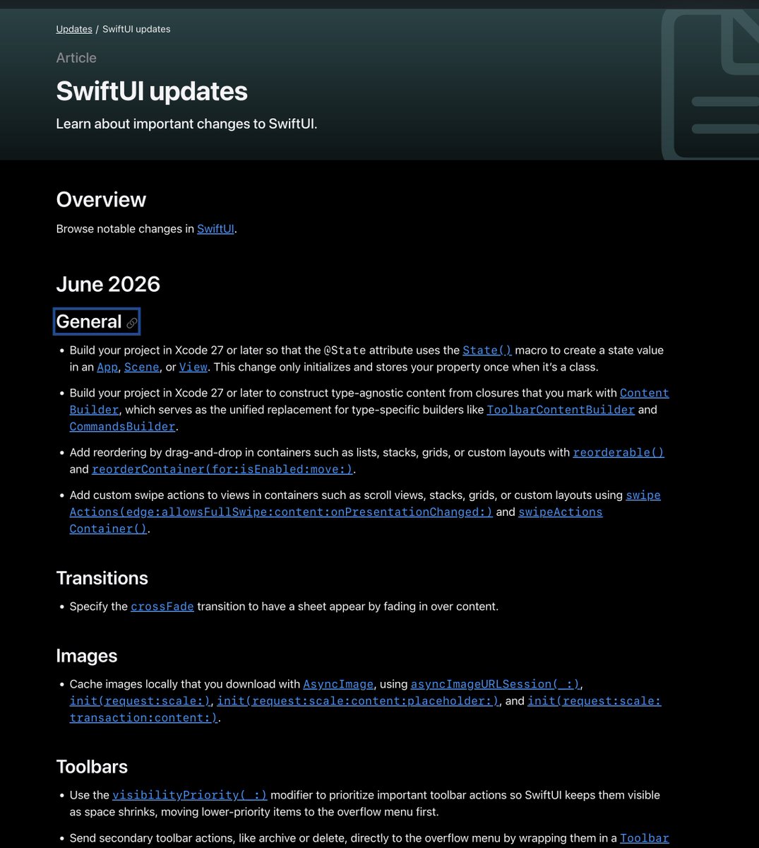 SwiftUI 发布说明已发布