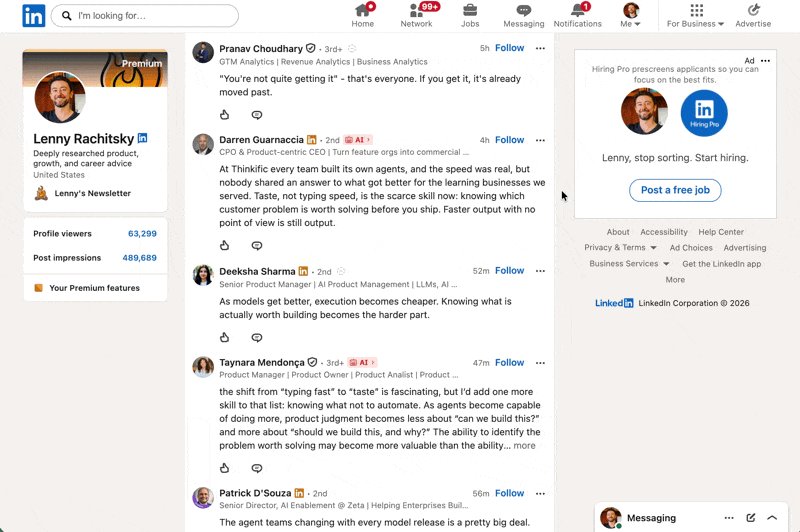 在 LinkedIn 上用 Pangram 检测 AI 内容,仿佛看见 AI 矩阵