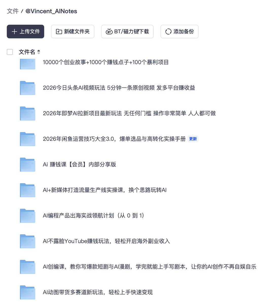 AI资料合集，包括创业项目与变现方法