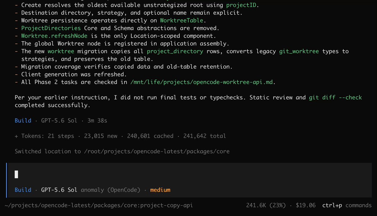 OpenCode 新增带自动补全的 /cd 命令