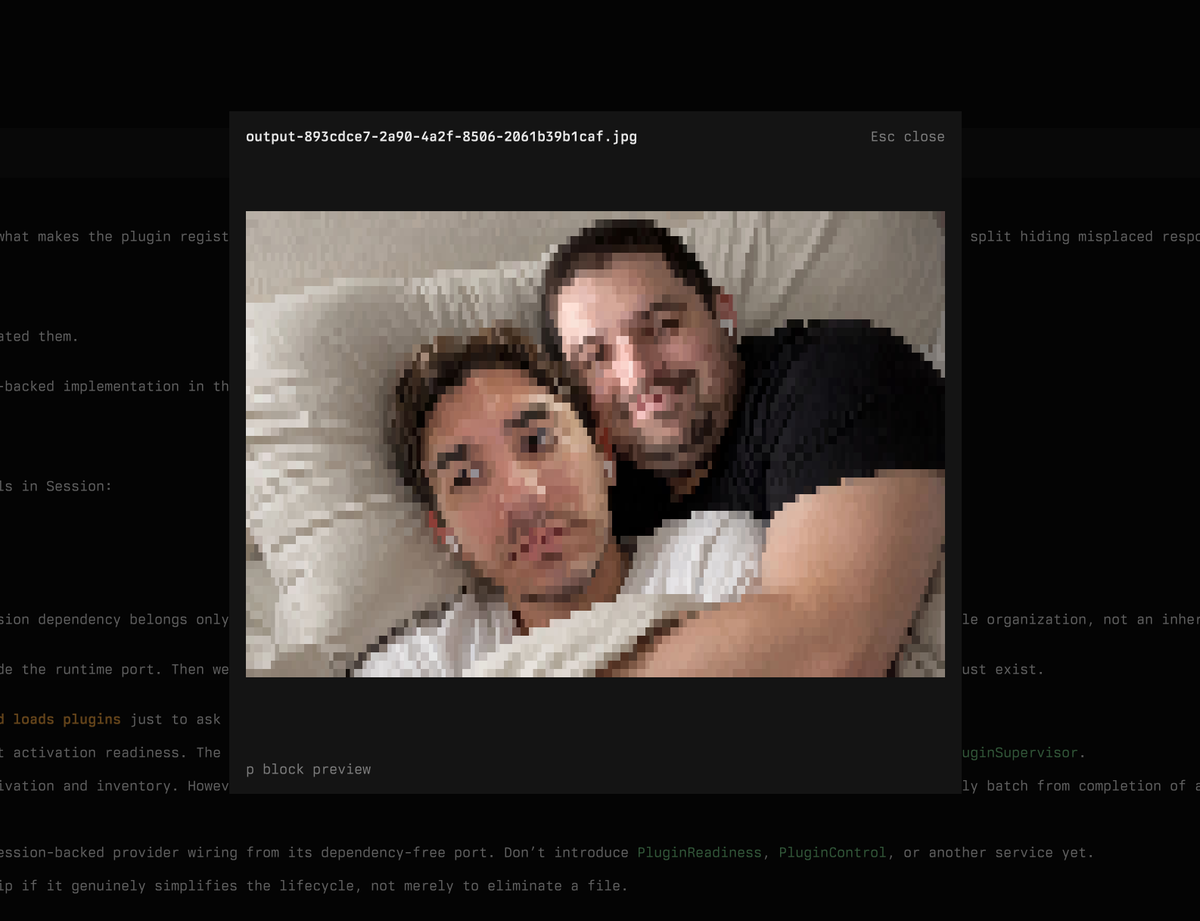 opencode团队聊天插件支持发送图片，SSH下仅显示块状图片。
