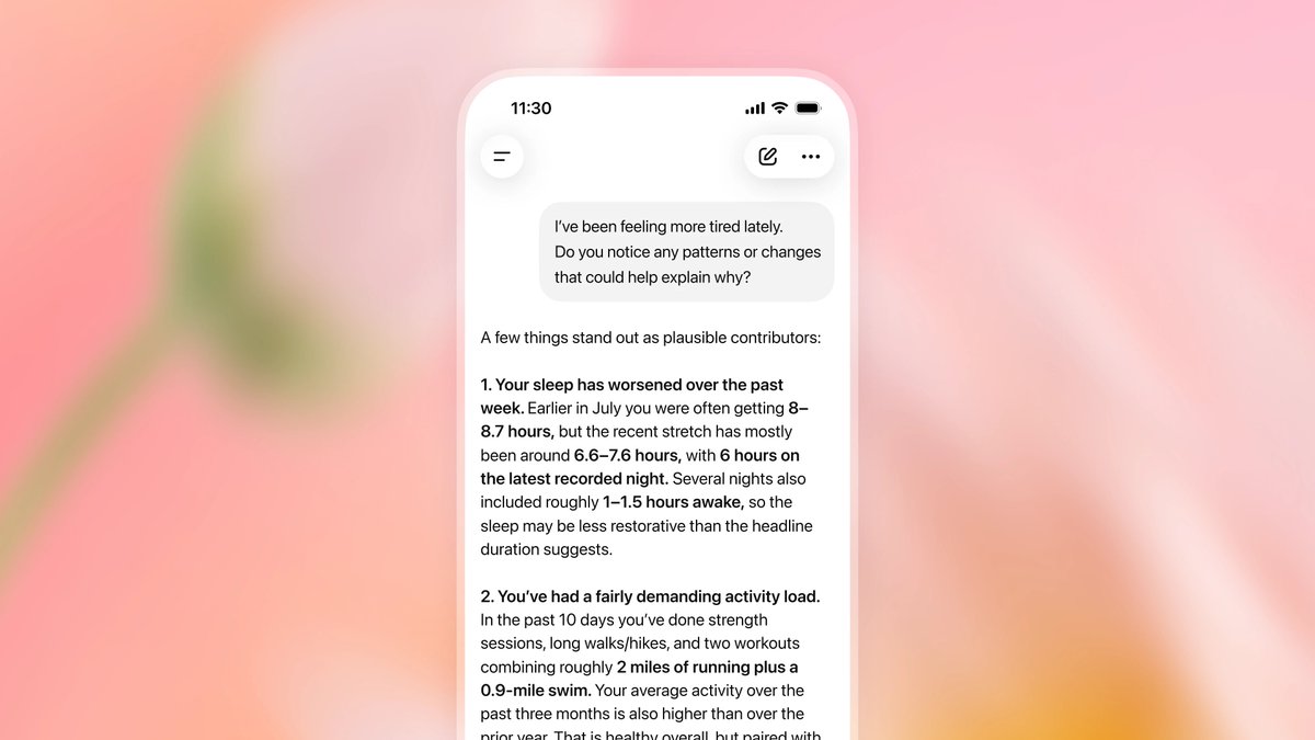 ChatGPT在美国推出健康功能，可连接病历。