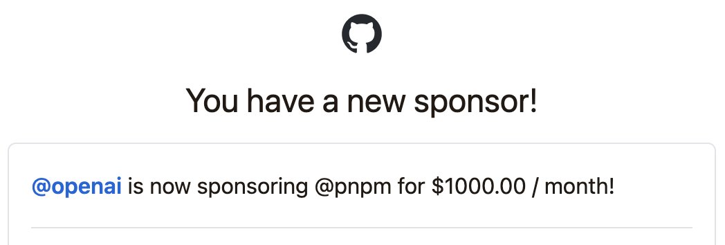 pnpm感谢OpenAI在GitHub上的赞助