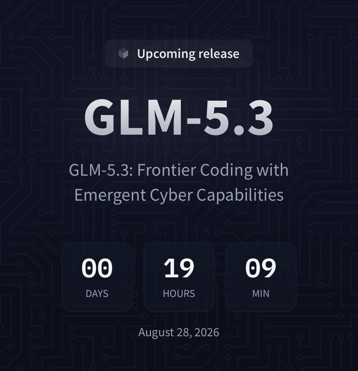 GLM-5.3权重19小时后发布