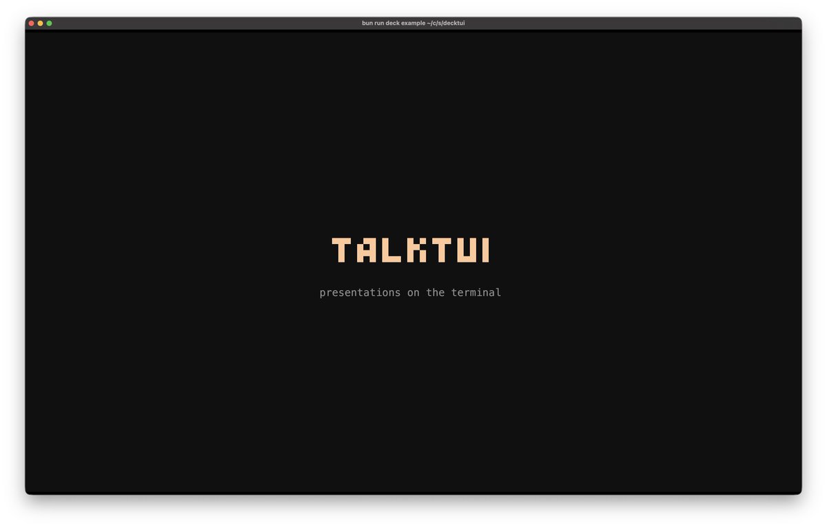 thdxr 开发终端演示工具 talktui