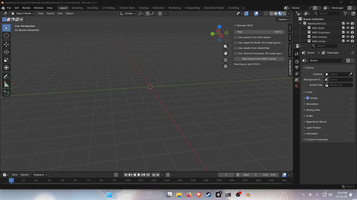用GPT-5.6和Cursor创建Blender 3D模型