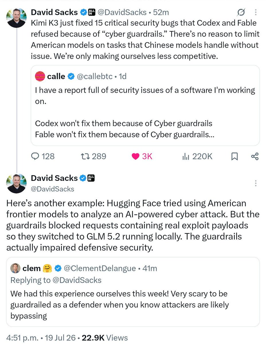 David Sacks 讨论网络护栏，针对Anthropic/OpenAI和政府