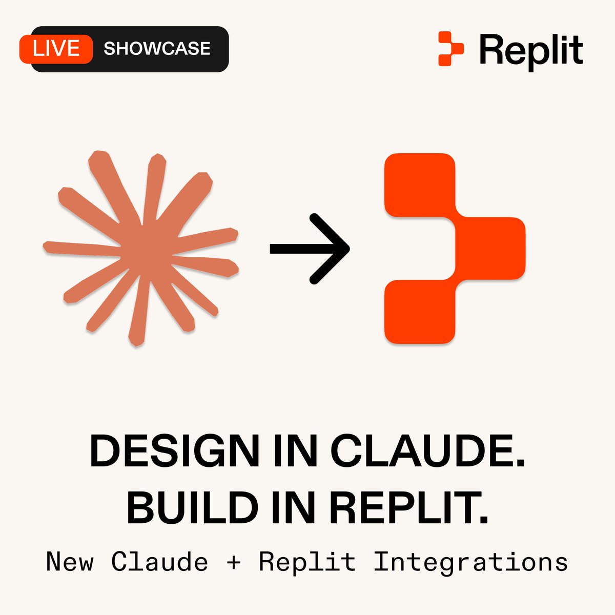 Replit集成Claude，支持设计后直接构建，预告直播活动